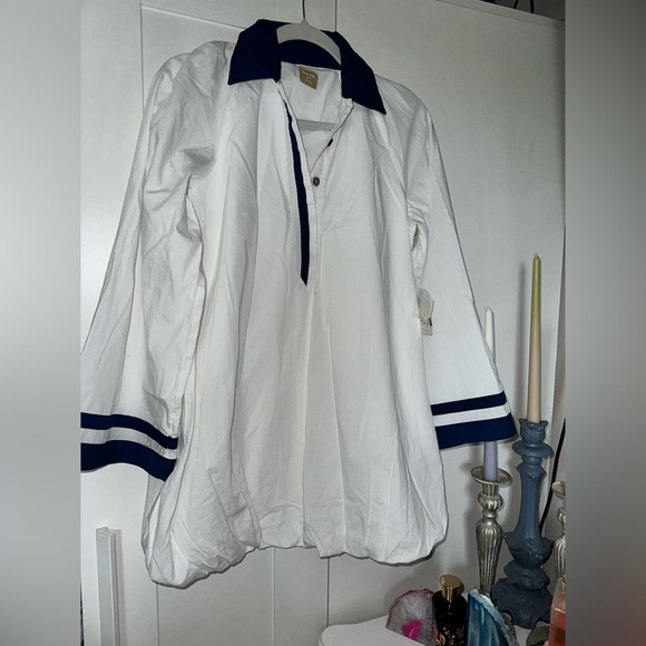 NWT Free People Georgia Mini Dress In Egret Combo - Picture 10 of 10